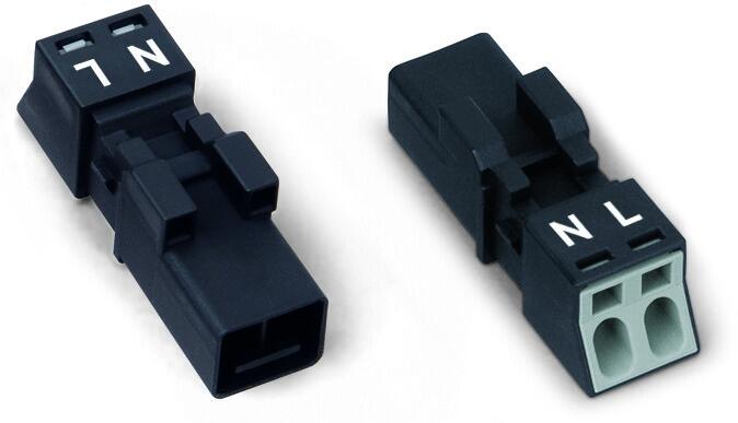 Plug; 2-pole; Cod. A; 1,50 mm²; black