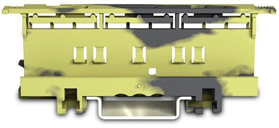 轨装支架; 221系列 - 6 mm²; 适于DIN-35导轨安装/螺钉安装; 深灰色-黄色