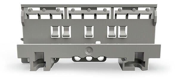 Adaptateur de fixation; pour applications Ex; Série 221 - 6 mm²; pour montage sur rail 35/montage par vis; gris clair