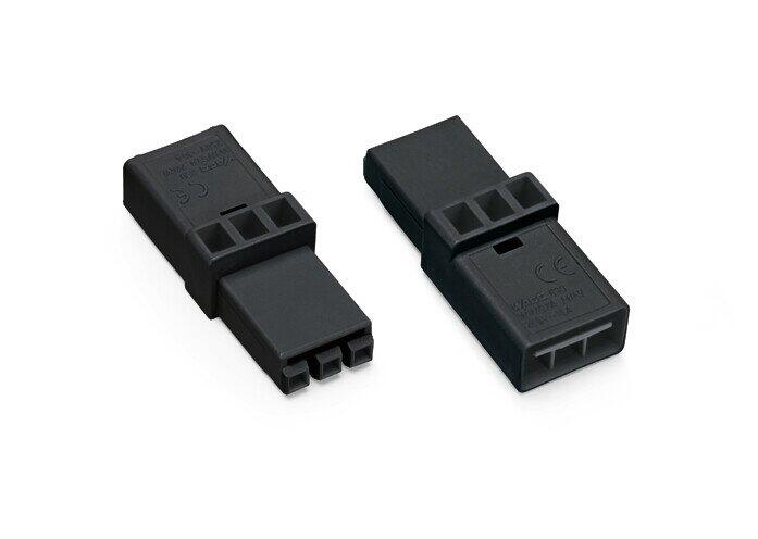 Intermediate coupler; 3-pole; Cod. A; for sockets and plugs; black ...