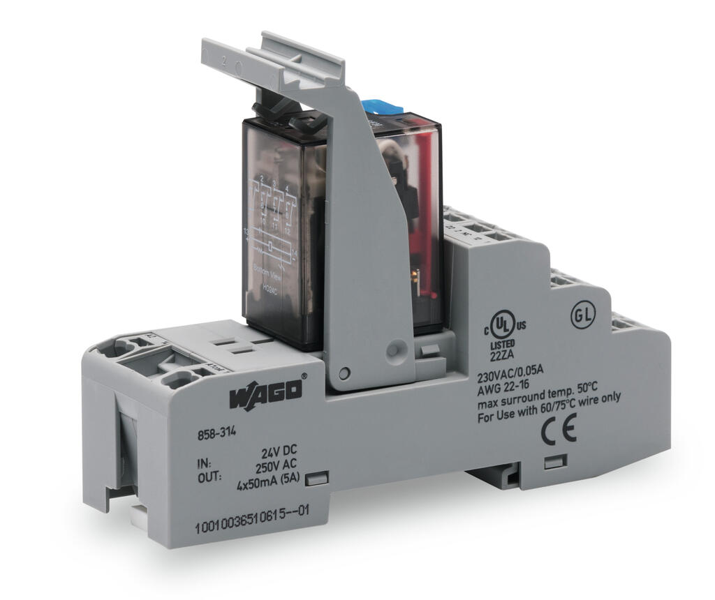 Decent Module Contacts Relay module; Nominal input voltage: 24 VDC; 4 changeover contacts ...