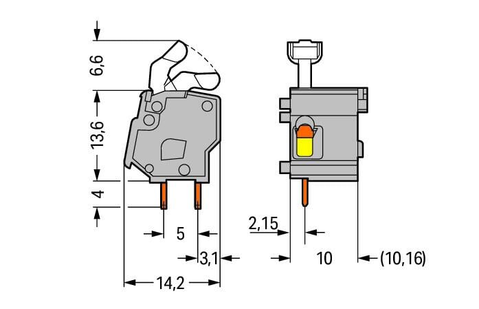 Stackable PCB terminal block (257-863) | WAGO India