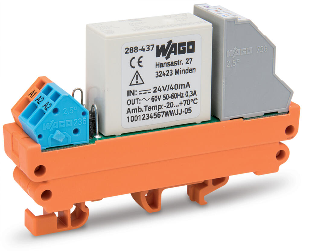 Relay module with driven contacts (288-437) | WAGO
