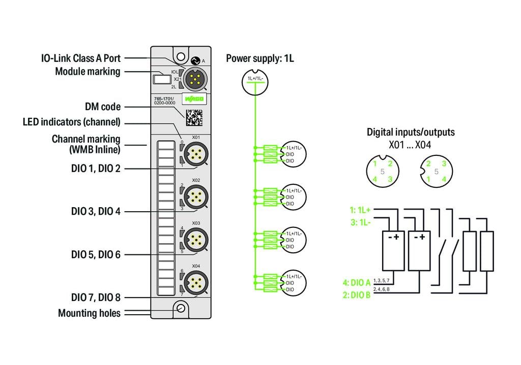 Sistemas de E/S: Salida y entrada, 8 canales (765-1701/200-000) | WAGO ES