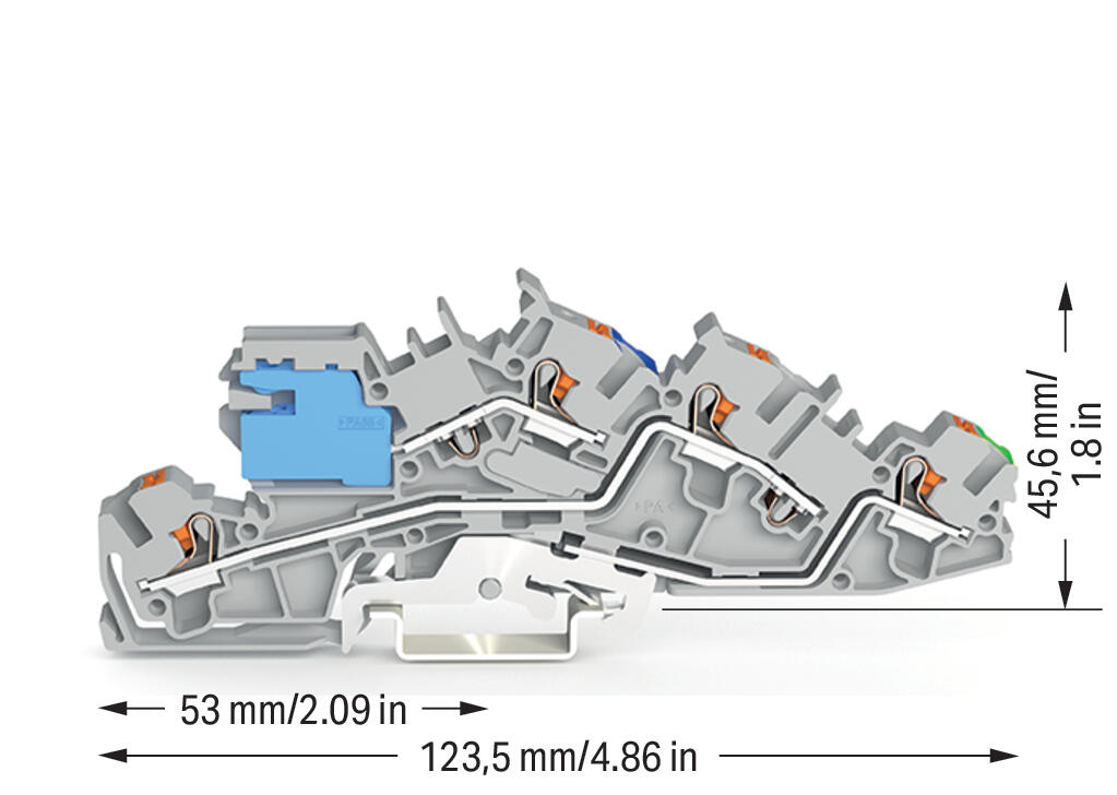 WAGO 2203-7641 Installationsetagenklemme – Federzugtechnik, 3-polig, Grau