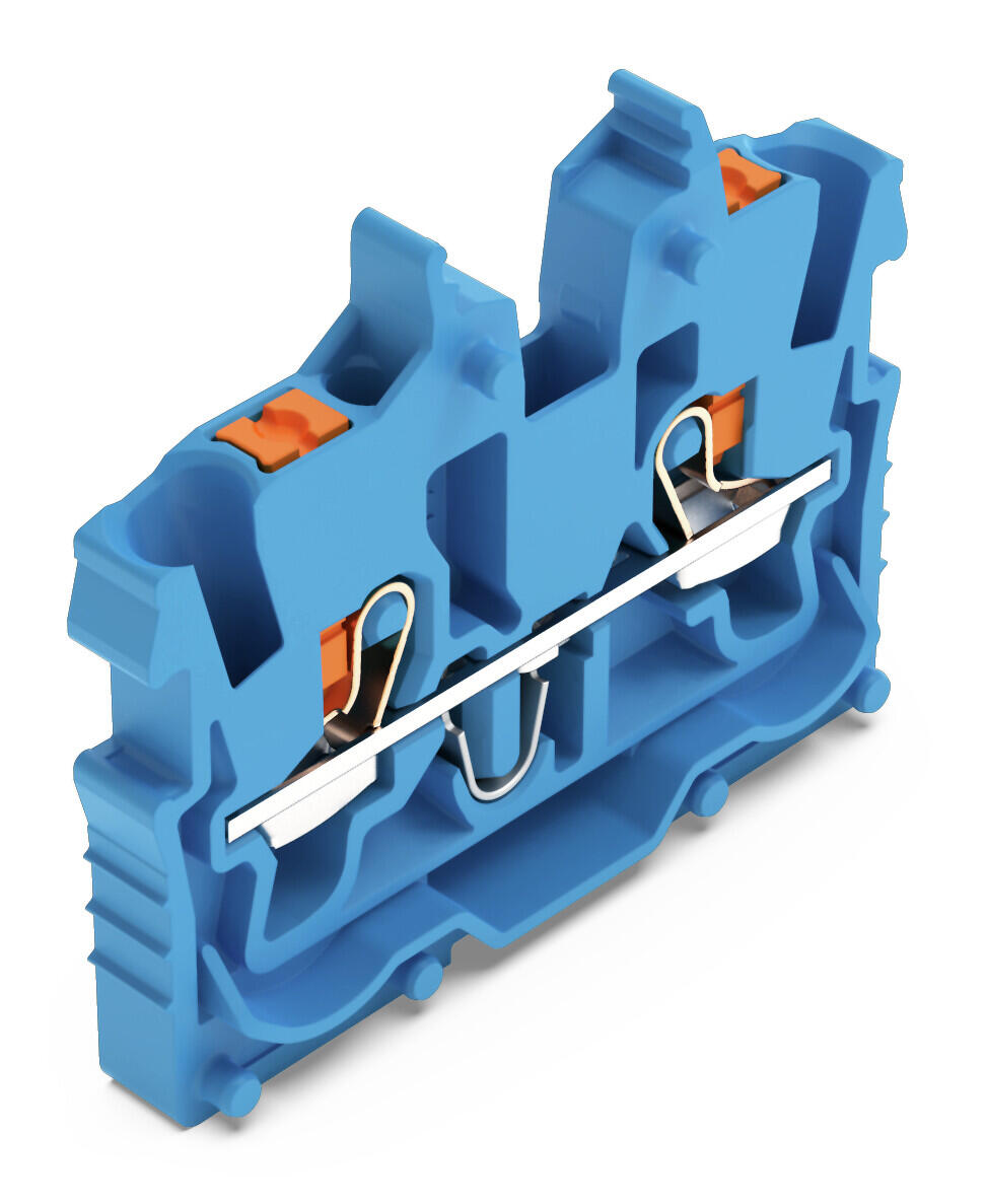 2-conductor miniature through terminal block; with push-button; 1 mm² ...