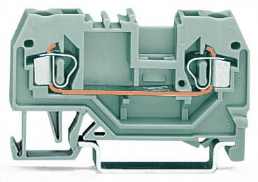 2-conductor through terminal block; 2.5 mm²; center marking; for DIN-rail 35 x 15 and 35 x 7.5; CAGE CLAMP®; 2,50 mm²; gray