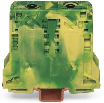 2-conductor ground terminal block; 50 mm²; lateral marker slots; only for DIN 35 x 15 rail; 2.3 mm thick; copper; POWER CAGE CLAMP; 50,00 mm²; green-yellow