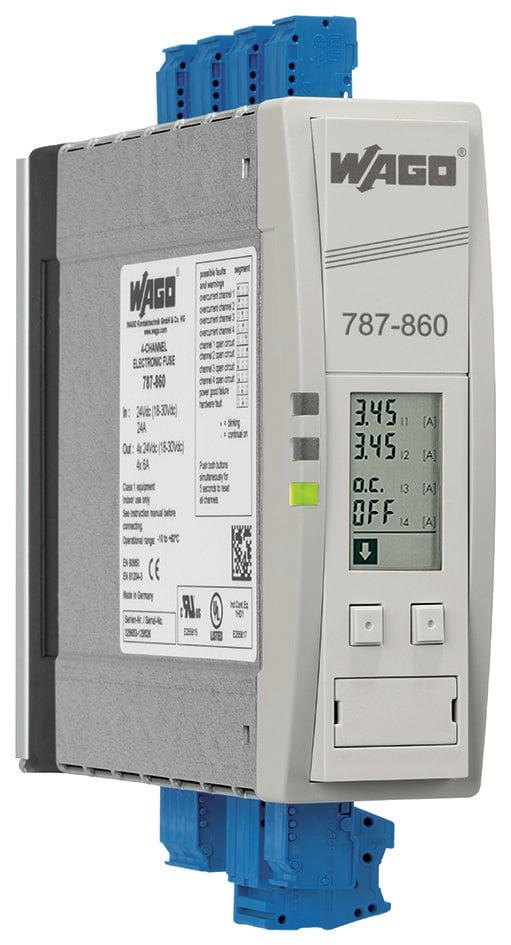 Elektronický jistič; 4kanál.; Vstupní napětí 24 V DC; Nastavitelný proud 1–6 A; Podpora komunikace; 10,00 mm²