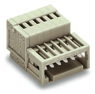 1-conductor male connector; CAGE CLAMP®; 0.5 mm²; Pin spacing 2.5 mm; 2-pole; 100% protected against mismating; 0,50 mm²; light gray