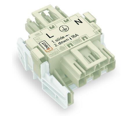 Linect® T-connector; 3-pole; Cod. A; 1 input; 2 outputs; white
