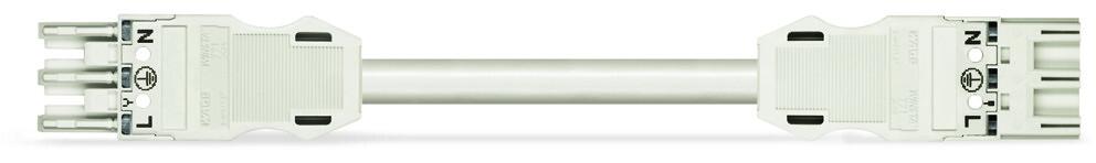 konfektionierte Verbindungsleitung; Eca; Buchse Stecker; 3-polig; Kod. A; H05VV-F 3G 1,5 mm²; 5 m; 1,50 mm²; weiß