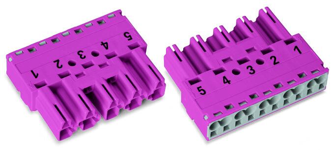 Plug; 5-pole; Cod. B; 4,00 mm²; pink