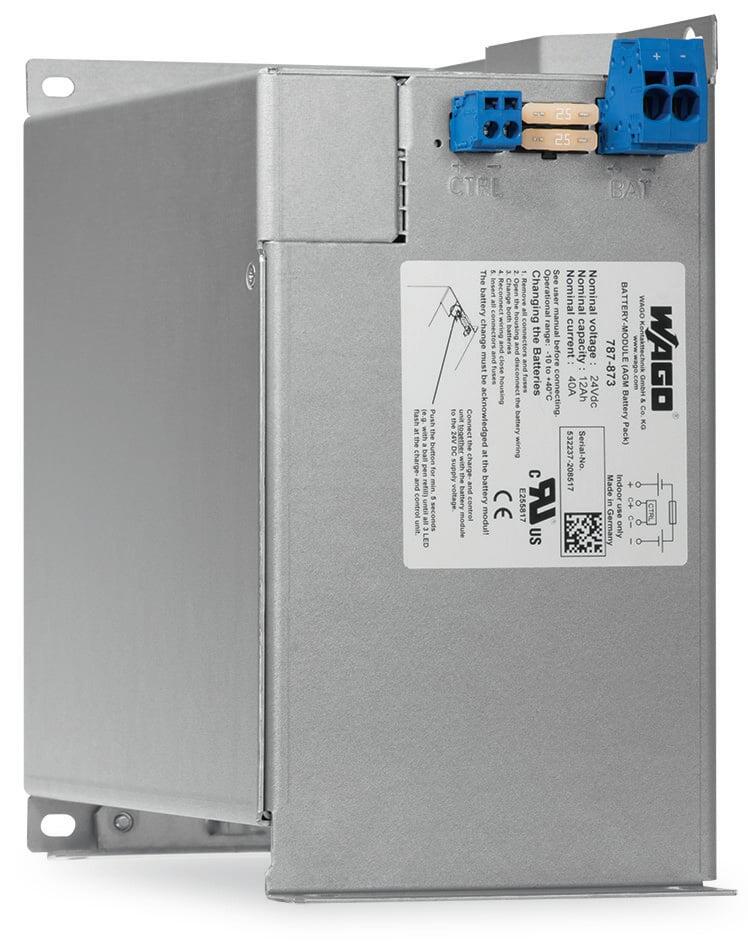 铅酸蓄电池模块（AGM）; 24 VDC输入电压; 40 A输出电流; 12 Ah电容; 带电池控制功能; 10,00 mm²
