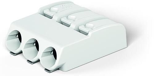 SMD-Leiterplattenklemme; Drücker; 0,75 mm²; Rastermaß 4 mm; 3-polig; Push-in CAGE CLAMP®; im Gurt; 0,75 mm²; weiß