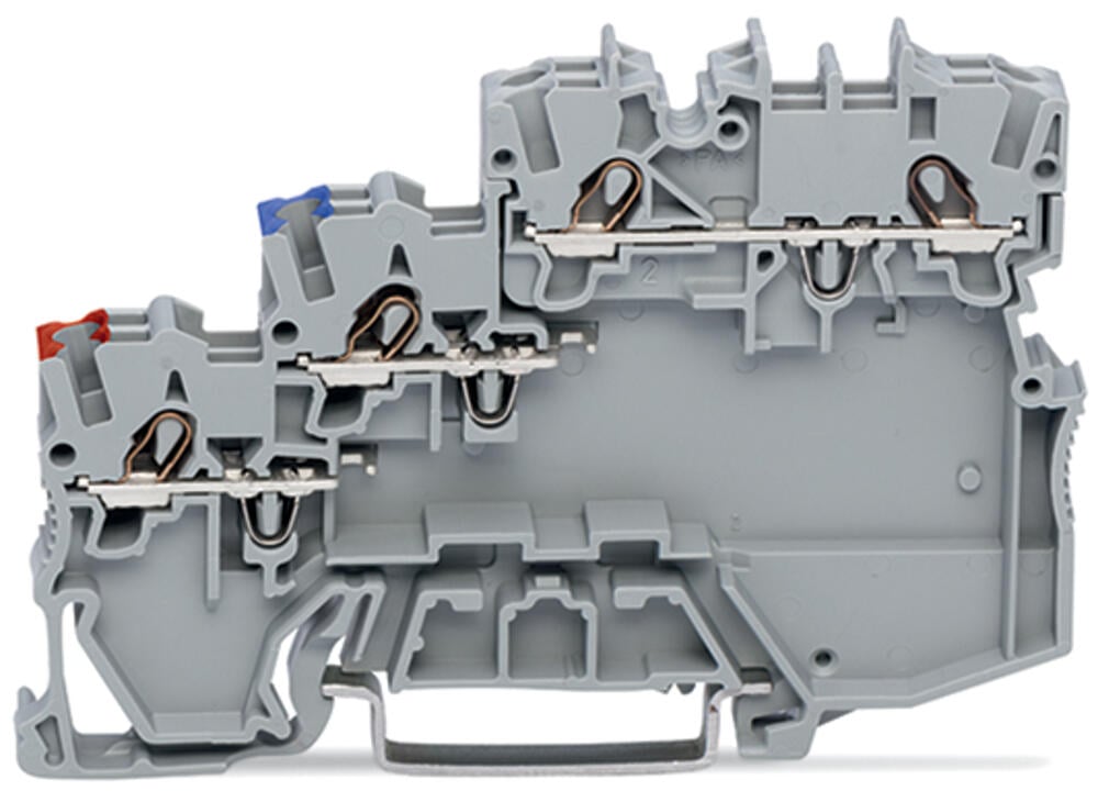 2000-5311 WAGO 3-johtiminen anturin riviliitin; värillisillä johdintuloilla; 1 mm²; Push-in CAGE CLAMP®; 1,00 mm²; harmaa