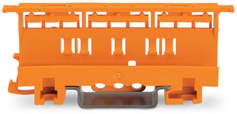 Rögzítő-távtartó; 221 sorozat - 4 mm²; kalapsínre/csavaros szereléshez; narancssárga