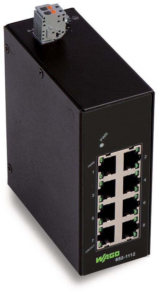 工業 ECO 經濟型網路交換器; 8 個連接埠 1000Base-T; 黑色