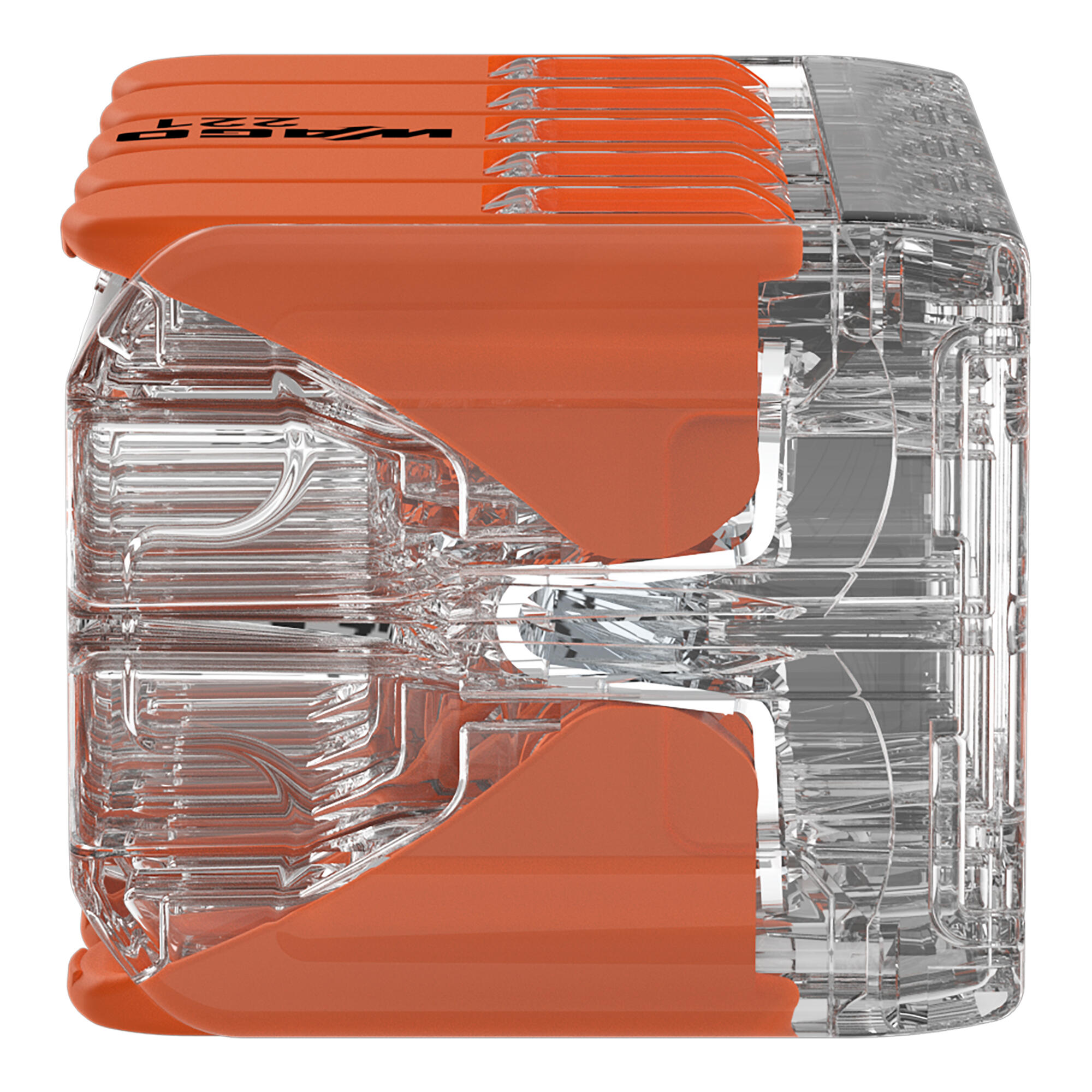 WAGO 221 Series connector ports and lever actuation detail