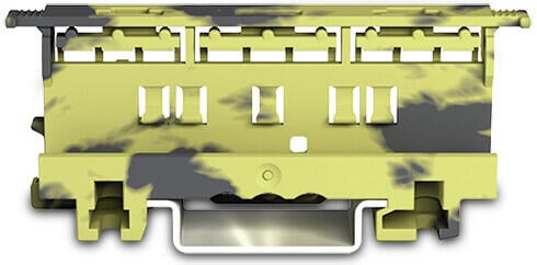 Supporto di montaggio; Serie 221 - 4 mm²; per montaggio su guida DIN-35/montaggio a vite; grigio scuro-giallo
