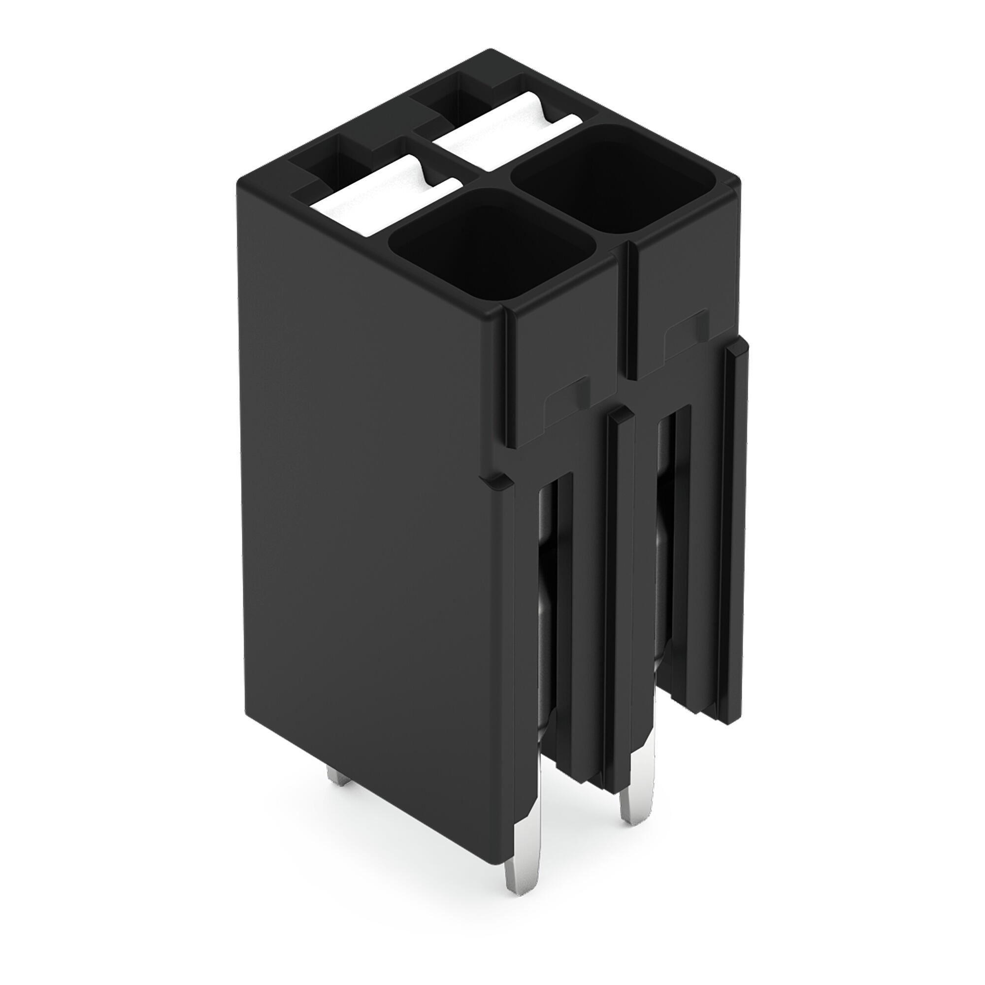 THR PCB 接線端子台; 按鍵; 1.5 mm²; 焊針間距 3.5 mm; 2 極; Push in CAGE CLAMP®; 焊針長度 1.5 mm; 1,50 mm²; 黑色