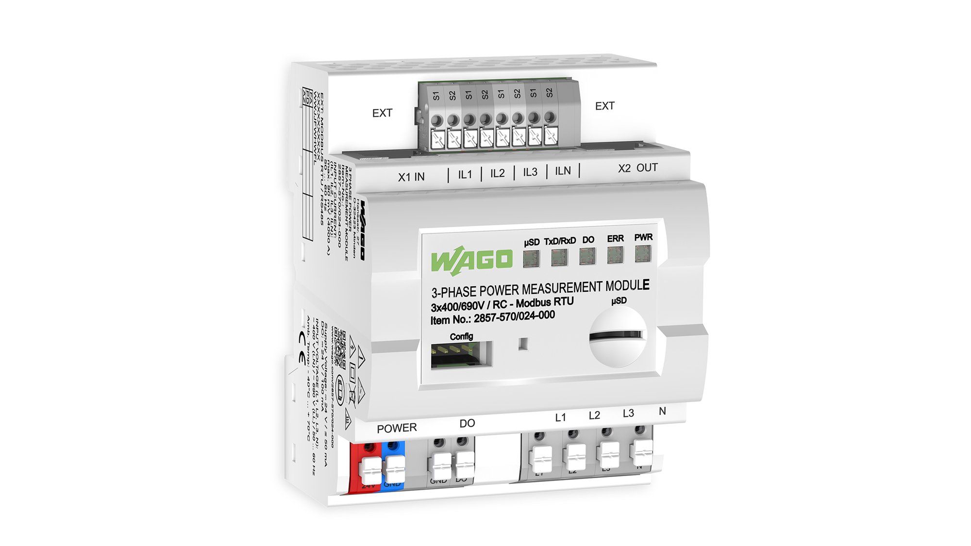 WAGO 3-Phase Power Measurement Module for Three-Phase Supply Networks ...