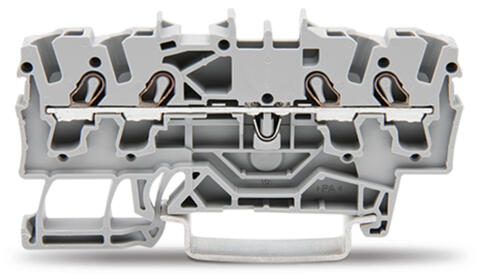 4-draads rijgklem; 2,5 mm²; geschikt voor Ex e II-toepassingen; Markering aan zijkant en in het midden; voor draagrail 35 x 15 en 35 x 7,5; Push-in CAGE CLAMP®; 2,50 mm²; grijs