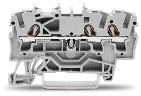 3-conductor through terminal block; 2.5 mm²; suitable for Ex e II applications; side and center marking; for DIN-rail 35 x 15 and 35 x 7.5; Push-in CAGE CLAMP®; 2,50 mm²; gray