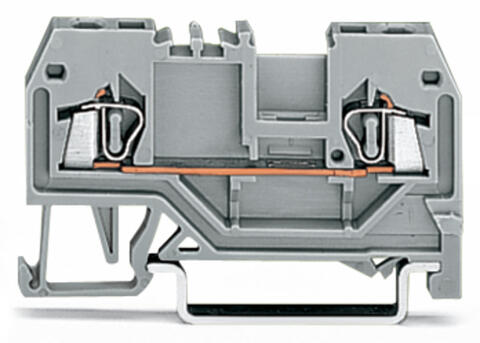2-conductor through terminal block; 1.5 mm²; center marking; for DIN-rail 35 x 15 and 35 x 7.5; CAGE CLAMP®; 1,50 mm²; gray
