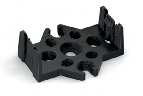 Mounting plate; 5-pole; for distribution connectors; Plastic; black