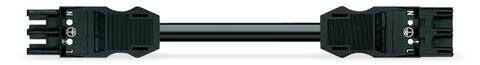 pre-assembled interconnecting cable; Eca; Socket/plug; 3-pole; Cod. A; H05VV-F 3G 1.5 mm²; 1 m; 1,50 mm²; black