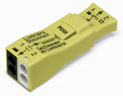 Luminaire disconnect connector; 2-pole; yellow