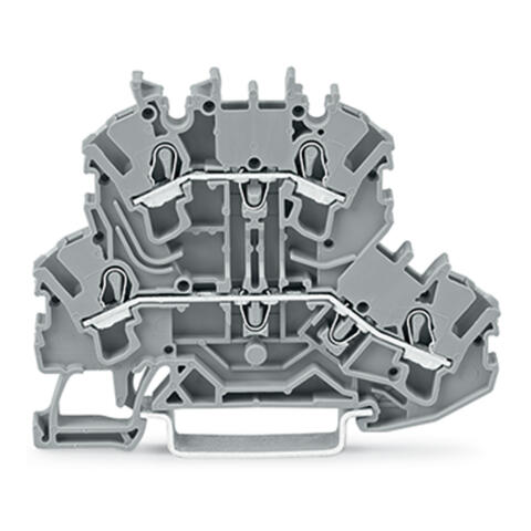 Double-deck terminal block; Through/through terminal block; L/L; without marker carrier; suitable for Ex e II applications; for DIN-rail 35 x 15 and 35 x 7.5; 2.5 mm²; Push-in CAGE CLAMP®; 2,50 mm²; gray