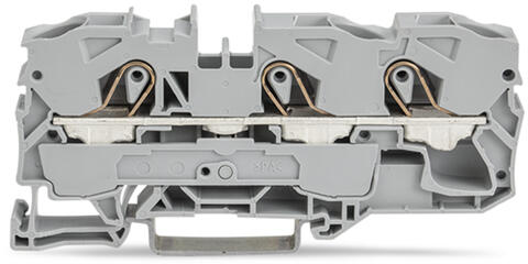 TOPJOB®S feedthrough terminal block; rail mount; 3-conductor; 10 mm wide; gray