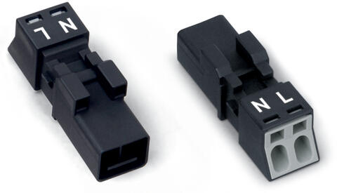 Plug; 2-pole; Cod. A; 1,50 mm²; black