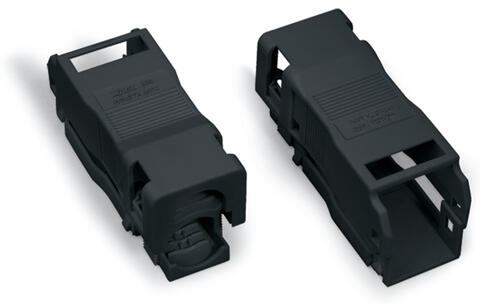 Strain relief housing; 3-pole; with locking clip; for 1 cable; 4.5 … 10.0 mm; 37 mm; black