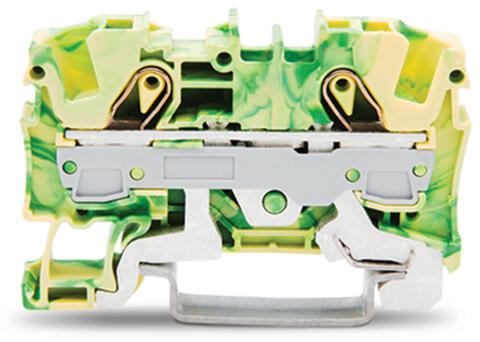 TOPJOB®S ground terminal block; rail mount; 2-conductor; 7.5 mm wide; green-yellow