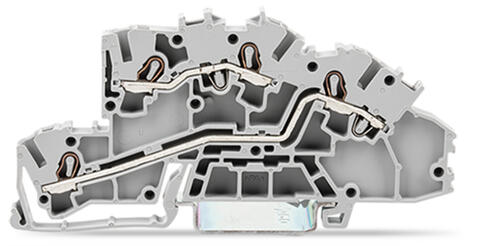 Multilevel installation terminal block; with operating slots; 2.5 mm²; L/L; Push-in CAGE CLAMP®; 2,50 mm²; gray