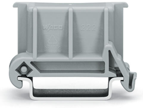 Angled DIN-rail adapter; in combination with mounting carrier; 221-500 or 222-500; for DIN-35 rail mounting; gray