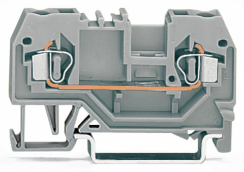 2-conductor through terminal block; 2.5 mm²; center marking; for DIN-rail 35 x 15 and 35 x 7.5; CAGE CLAMP®; 2,50 mm²; gray
