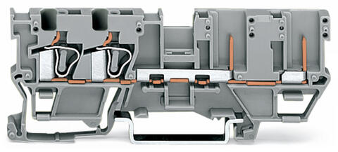 2-draads-/2-pins basisklem; voor draagrail 35 x 15 en 35 x 7,5; 4 mm²; CAGE CLAMP®; 4,00 mm²; grijs