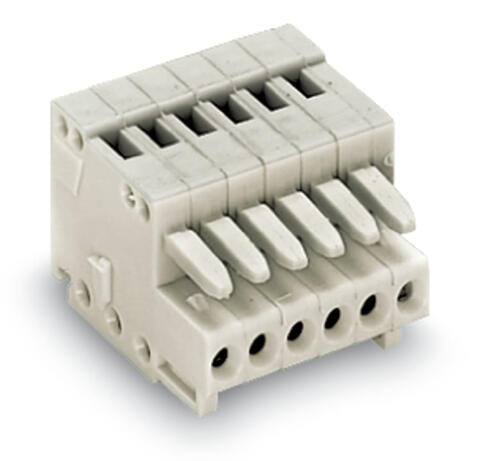 1-conductor female connector; CAGE CLAMP®; 0.5 mm²; Pin spacing 2.5 mm; 5-pole; 100% protected against mismating; light gray