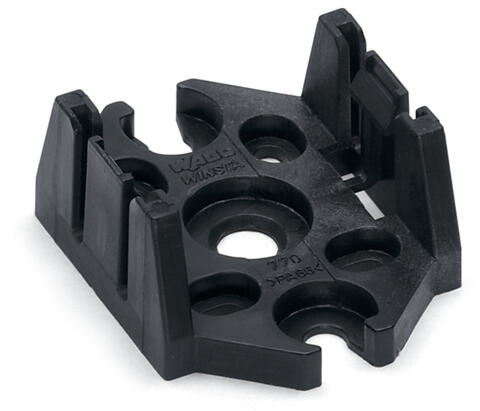 Plaque de montage; 3 pôles; pour distributeur; Matière plastique; noir