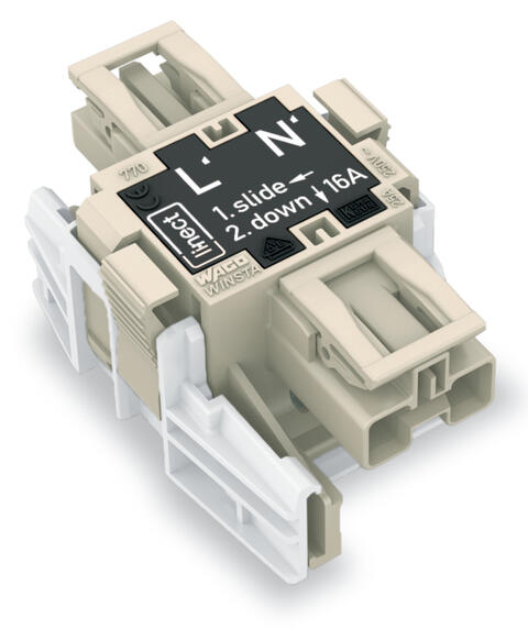 Linect® T-connector; 2-pole; Cod. L; 1 input; 2 outputs; white