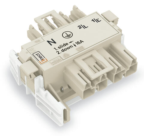 Linect® T-connector; 4-pole; Cod. A; 1 input; 2 outputs; white
