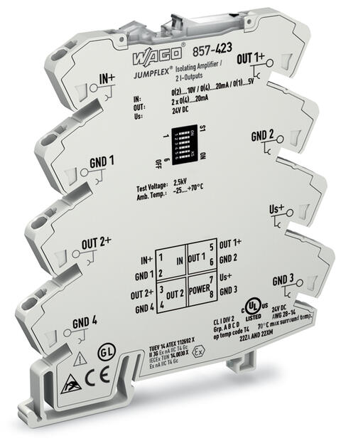 JUMPFLEX® signal conditioner; signal splitter; with 2 configurable current outputs