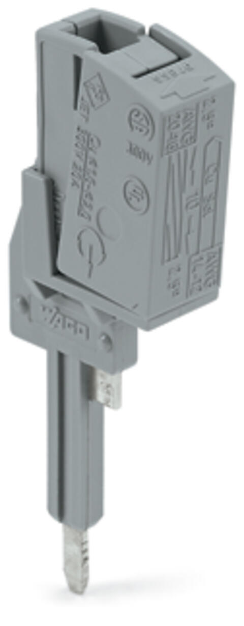 Vizsgáló dugó adapter N/L; 2003-6641 és 2003-6640 Többszintes Installációs Sorkapcsoknak; függőleges ellenőrzőnyílás; 2 pólusú; szürke