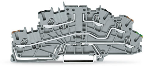 Multilevel installation terminal block; with operating slots; 2.5 mm²; Carrier terminal block without knife; L/L/PE; Push-in CAGE CLAMP®; 2,50 mm²; gray