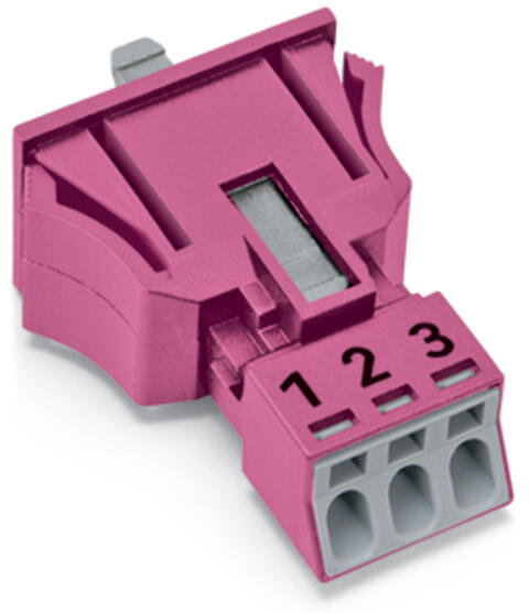 Snap-in socket; 3-pole; Cod. B; 1,50 mm²; pink