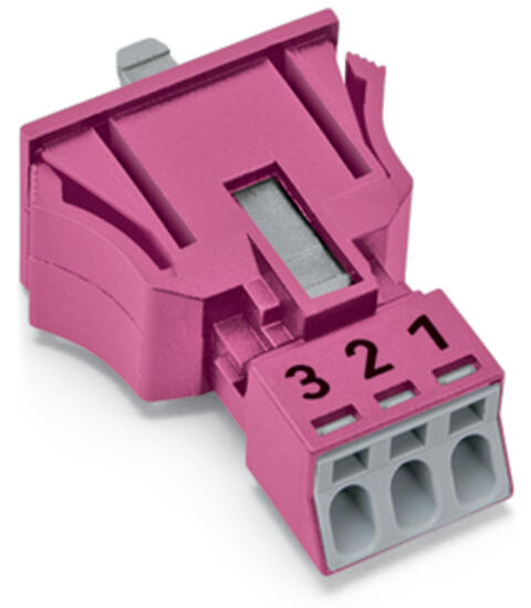 Snap-in plug; 3-pole; Cod. B; 1,50 mm²; pink